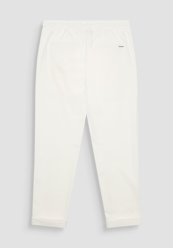 CARROT FIT SWEATPANTS IN STRETCH COTTON WITH HEM CUFFS AND LOGO PATCH - Antony Morato Online Shop