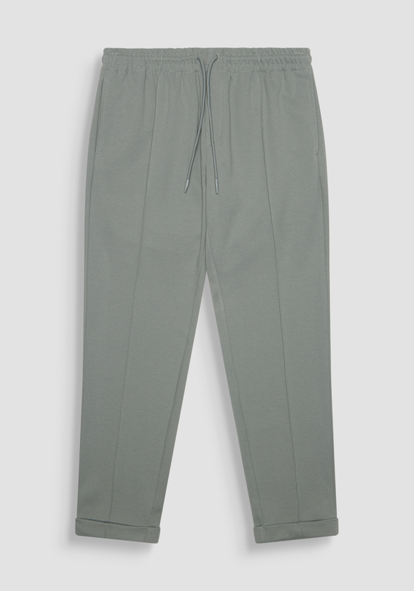PANTALONI IN FELPA CARROT FIT IN COTONE STRETCH CON RISVOLTO SUL FONDO E PLACCHETTA LOGATA - Antony Morato Online Shop