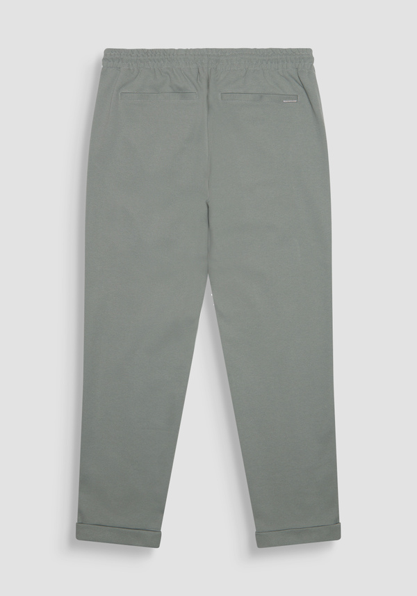 PANTALONI IN FELPA CARROT FIT IN COTONE STRETCH CON RISVOLTO SUL FONDO E PLACCHETTA LOGATA - Antony Morato Online Shop