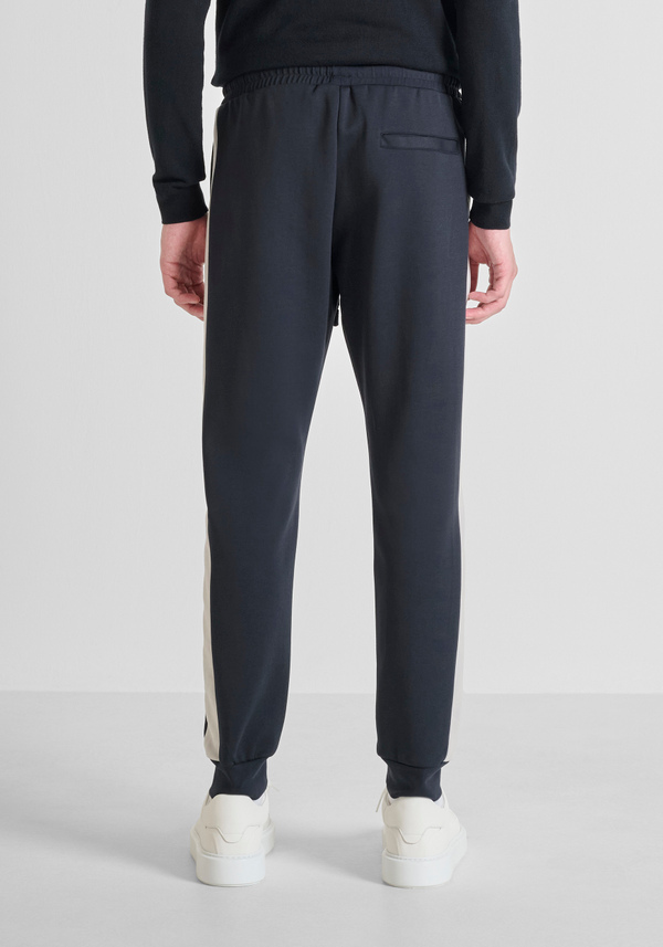 REGULAR FIT FLEECE TROUSERS IN COTTON BLEND WITH BANDS - Antony Morato Online Shop