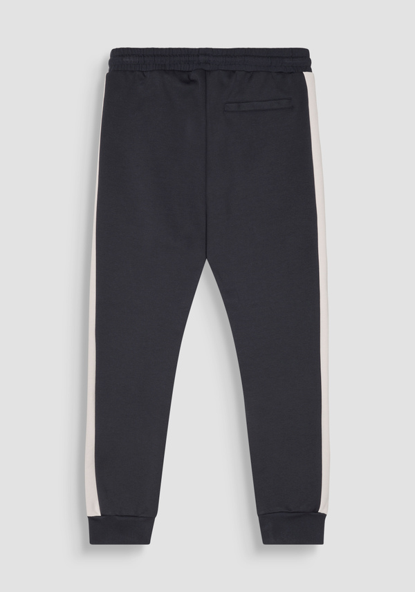 REGULAR FIT FLEECE TROUSERS IN COTTON BLEND WITH BANDS - Antony Morato Online Shop