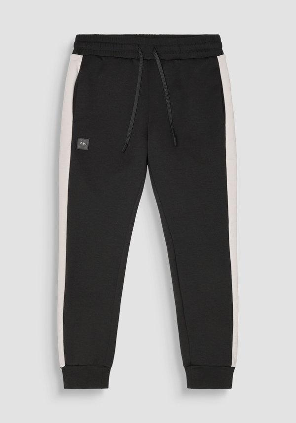 PANTALON DE JOGGING REGULAR FIT EN MÉLANGE COTON AVEC BANDES - Antony Morato Online Shop