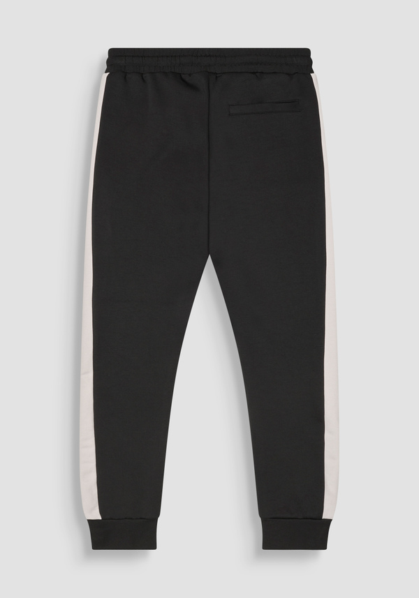 PANTALON DE JOGGING REGULAR FIT EN MÉLANGE COTON AVEC BANDES - Antony Morato Online Shop