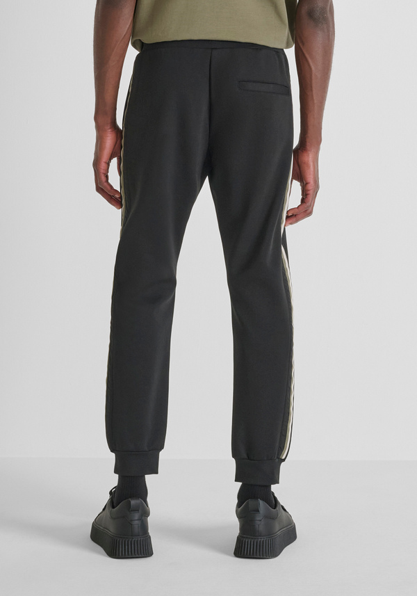 REGULAR FIT FLEECE TROUSERS IN COTTON BLEND WITH BANDS - Antony Morato Online Shop