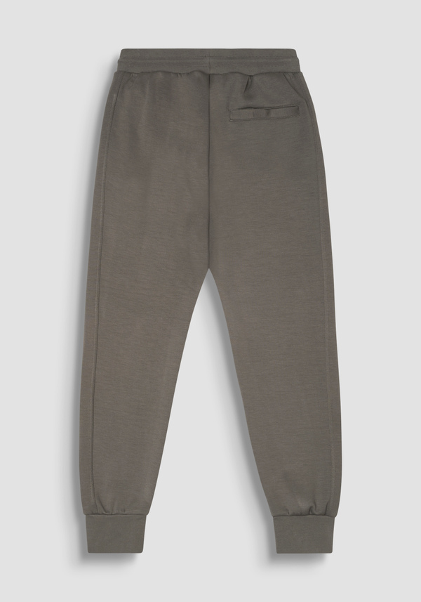 PANTALON DE JOGGING COUPE REGULAR EN MÉLANGE DE VISCOSE AVEC LOGO GOMMÉ - Antony Morato Online Shop