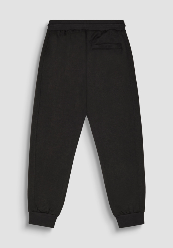 REGULAR FIT VISCOSE BLEND SWEATPANTS WITH RUBBERISED LOGO - Antony Morato Online Shop