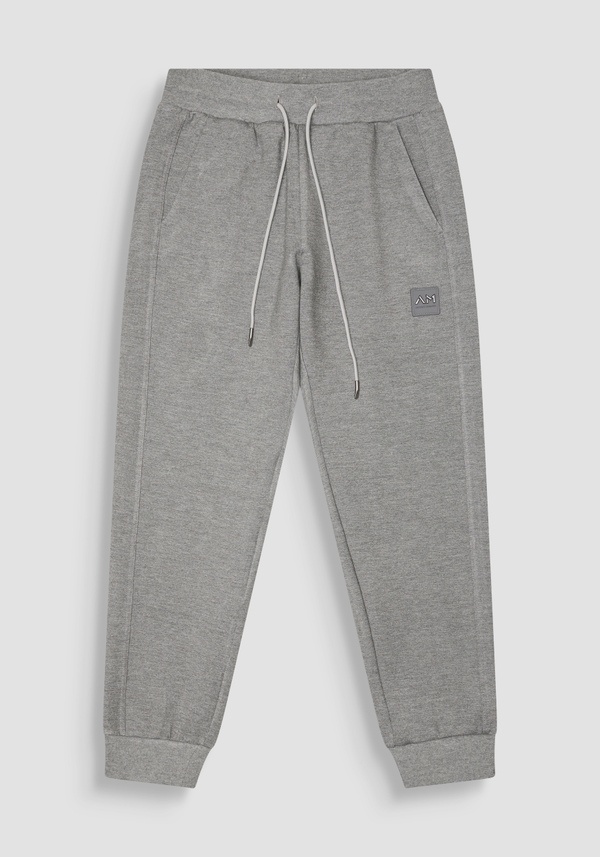 REGULAR FIT VISCOSE BLEND SWEATPANTS WITH RUBBERISED LOGO - Antony Morato Online Shop