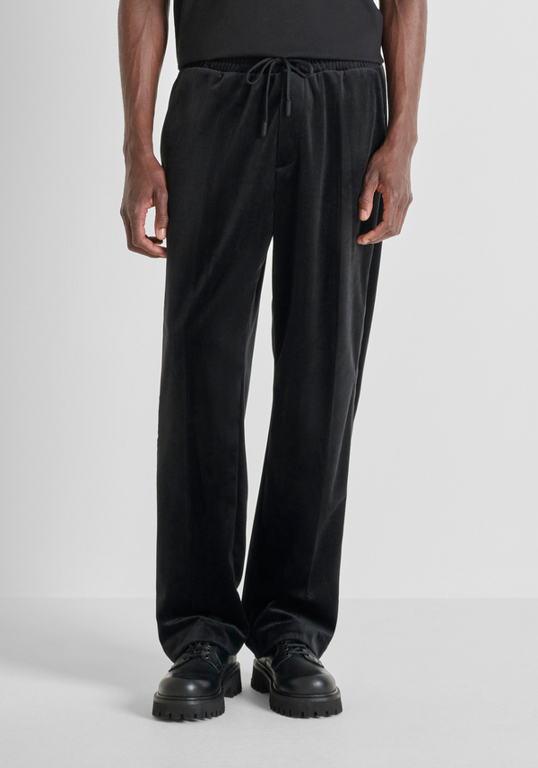 RELAXED FIT FLEECE TROUSERS VELVET EFFECT - Antony Morato Online Shop
