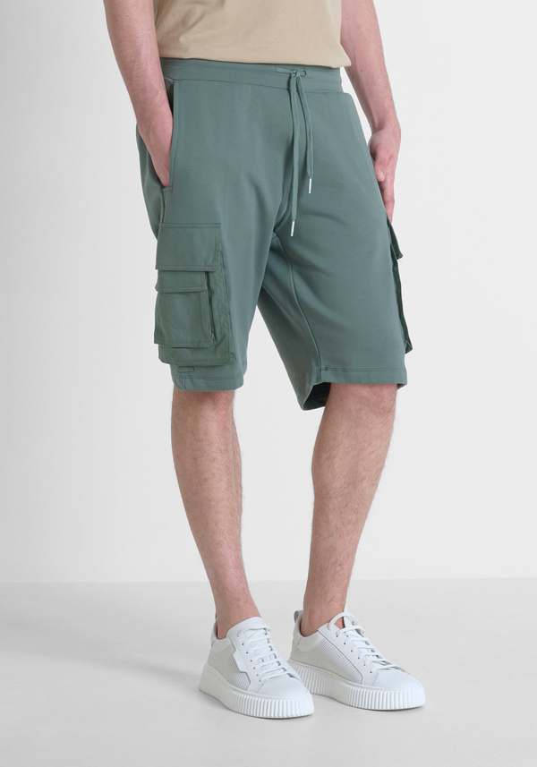 PANTALONES CORTOS REGULAR FIT DE FELPA CON LOGOTIPO METALIZADO - Antony Morato Online Shop