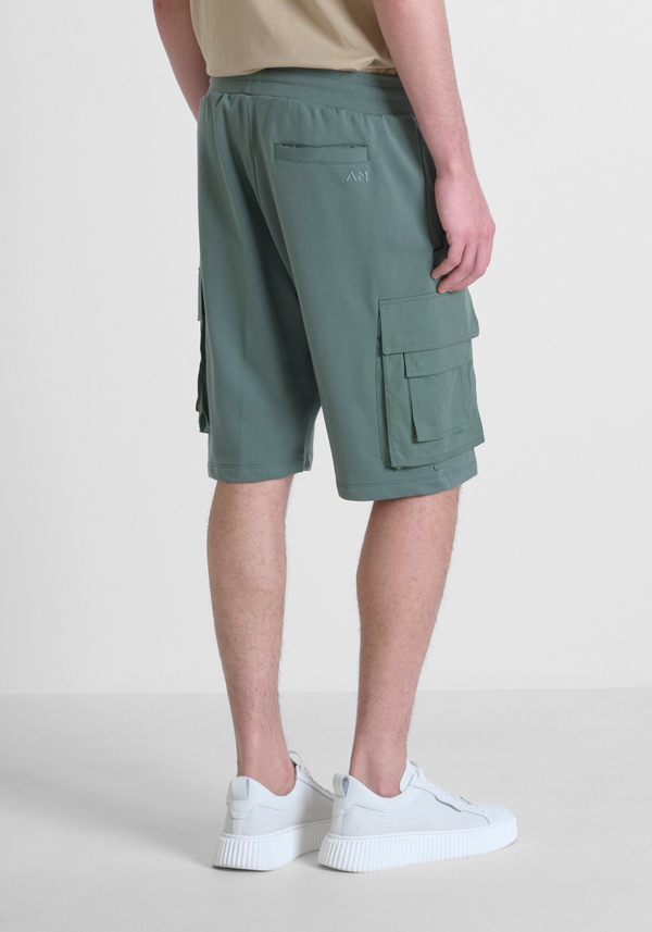 PANTALONES CORTOS REGULAR FIT DE FELPA CON LOGOTIPO METALIZADO - Antony Morato Online Shop