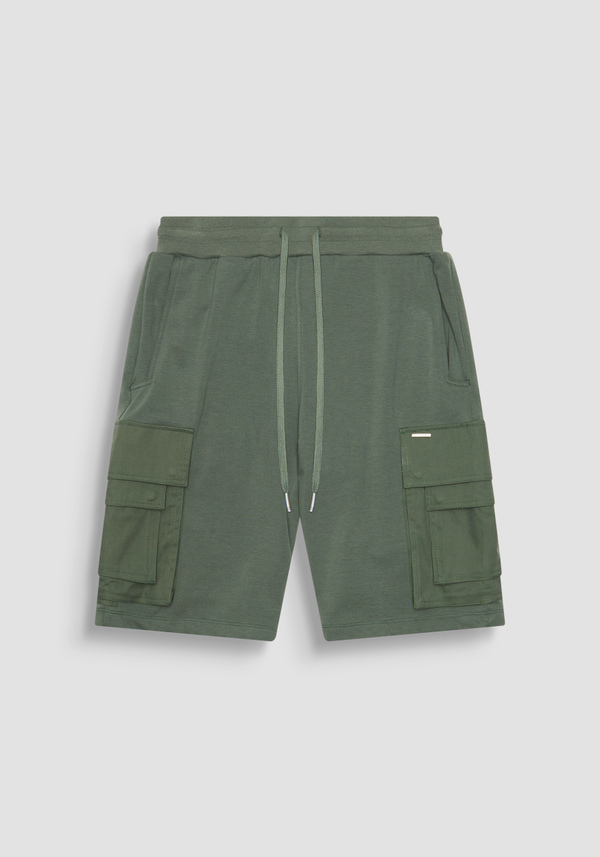 PANTALONES CORTOS REGULAR FIT DE FELPA CON LOGOTIPO METALIZADO - Antony Morato Online Shop