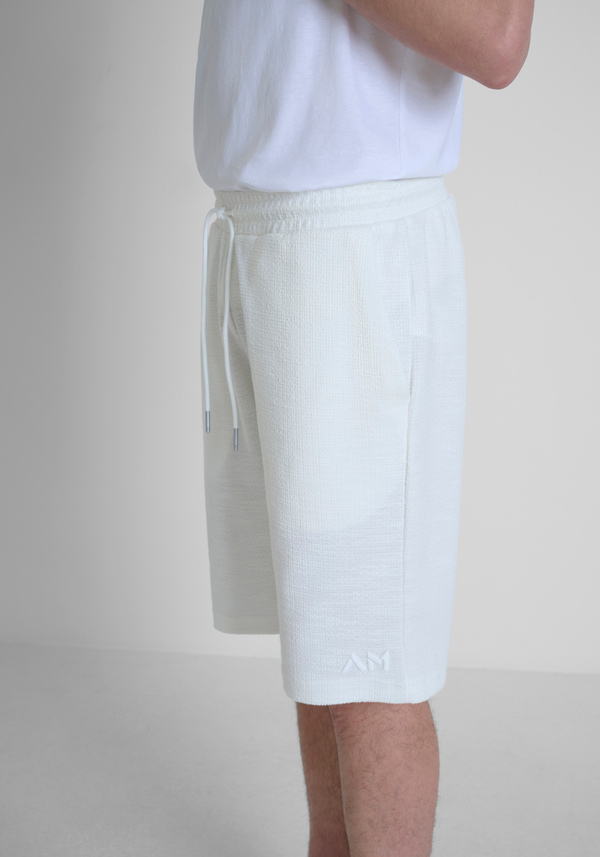 REGULAR FIT FLEECE SHORTS WITH EMBROIDERED LOGO - Antony Morato Online Shop