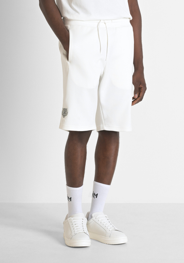 PANTALONCINI IN FELPA REGULAR FIT IN COTONE CON LOGO GOMMATO - Antony Morato Online Shop