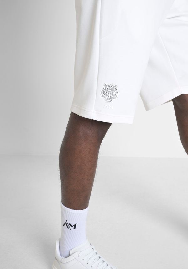 PANTALONCINI IN FELPA REGULAR FIT IN COTONE CON LOGO GOMMATO - Antony Morato Online Shop