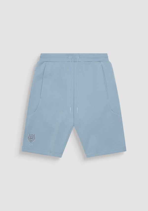 PANTALONCINI IN FELPA REGULAR FIT IN COTONE CON LOGO GOMMATO - Antony Morato Online Shop