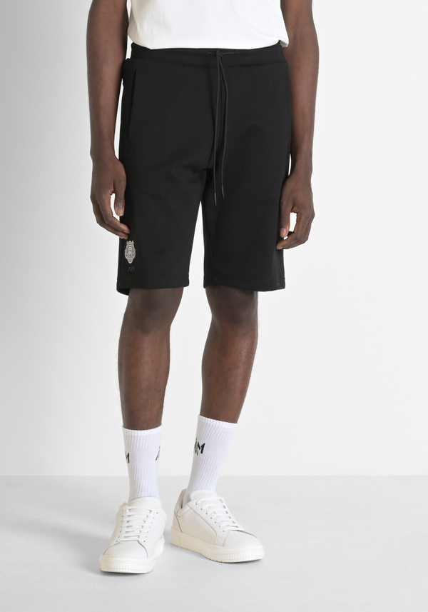 REGULAR FIT FLEECE SHORTS WITH TIGER PRINT - Antony Morato Online Shop