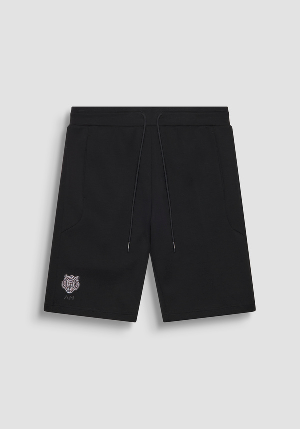 REGULAR FIT FLEECE SHORTS WITH TIGER PRINT - Antony Morato Online Shop