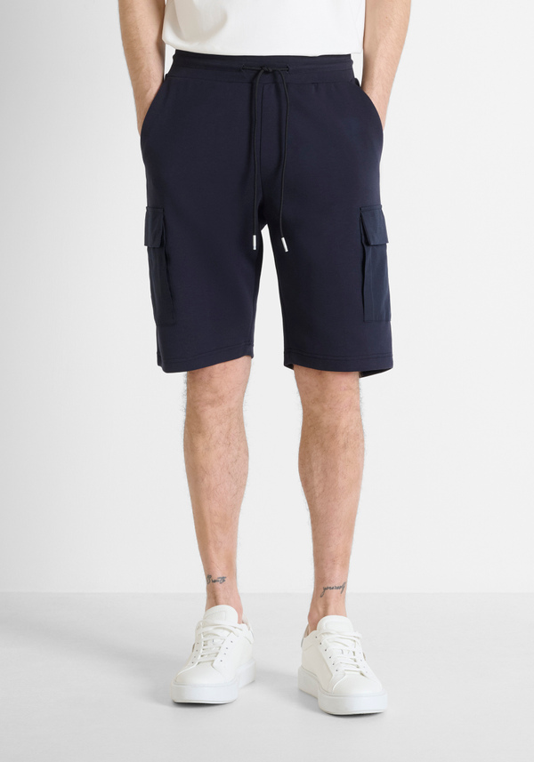 REGULAR FIT FLEECE SHORTS WITH EMBROIDERED LOGO - Antony Morato Online Shop