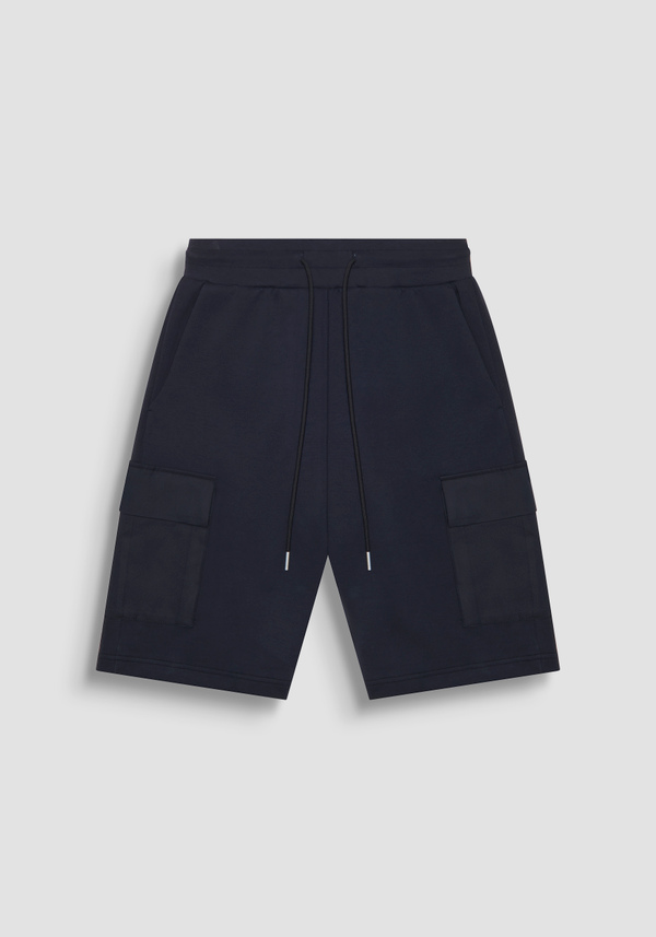 REGULAR FIT FLEECE SHORTS WITH EMBROIDERED LOGO - Antony Morato Online Shop