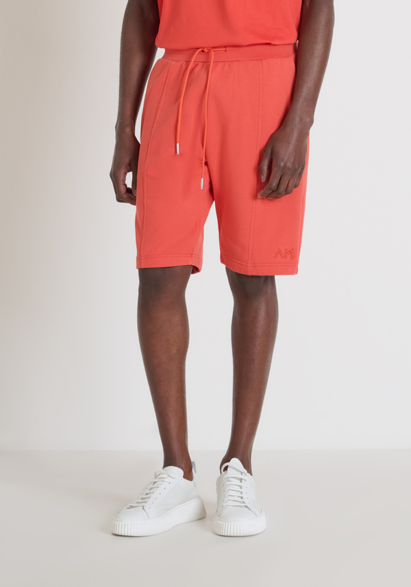 PANTALONCINI IN FELPA REGULAR FIT IN MISTO COTONE CON LOGO RICAMATO - Antony Morato Online Shop