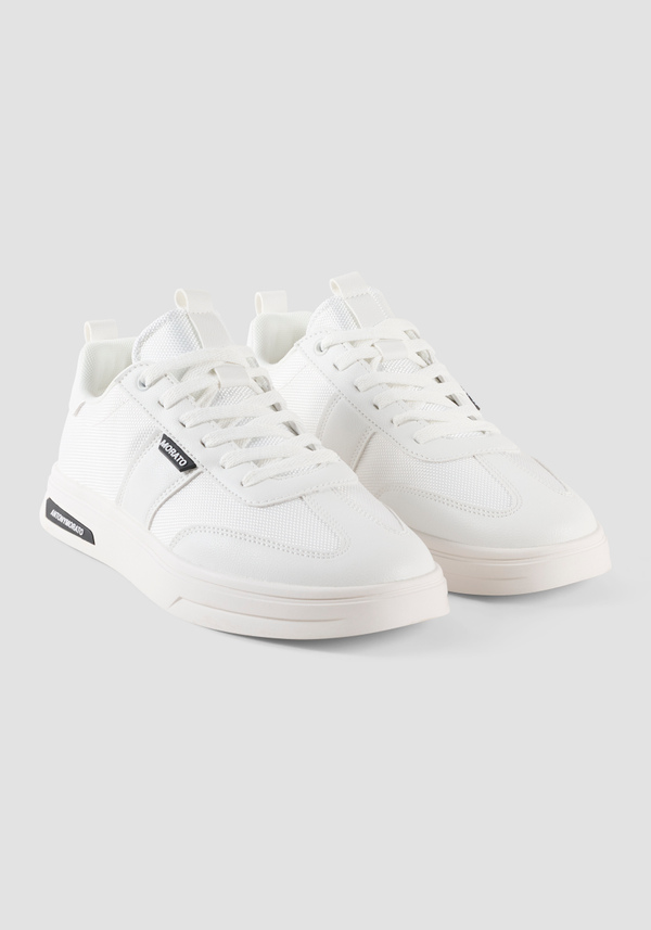 "DERMOT" FAUX LEATHER SNEAKERS WITH FABRIC INSERTS - Antony Morato Online Shop