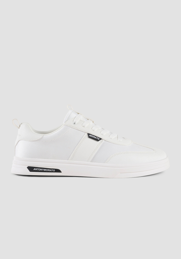 "DERMOT" FAUX LEATHER SNEAKERS WITH FABRIC INSERTS - Antony Morato Online Shop