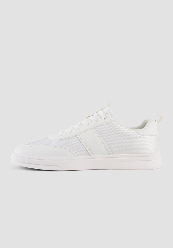 "DERMOT" FAUX LEATHER SNEAKERS WITH FABRIC INSERTS - Antony Morato Online Shop