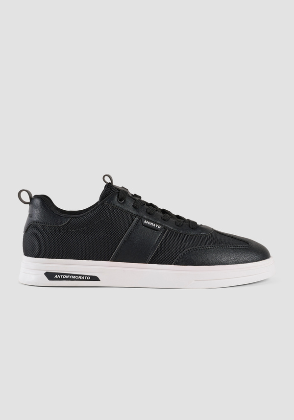 "DERMOT" FAUX LEATHER SNEAKERS WITH FABRIC INSERTS - Antony Morato Online Shop
