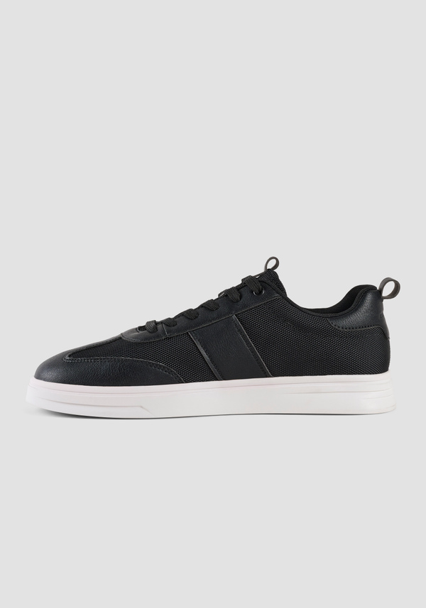 "DERMOT" FAUX LEATHER SNEAKERS WITH FABRIC INSERTS - Antony Morato Online Shop