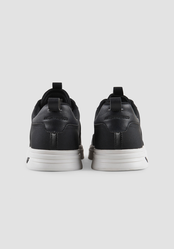 "DERMOT" FAUX LEATHER SNEAKERS WITH FABRIC INSERTS - Antony Morato Online Shop