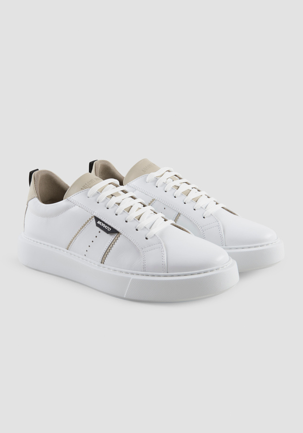 LOW "BYRON GILL" SNEAKER IN 100% LEATHER WITH CONTRASTING DETAILS - Antony Morato Online Shop