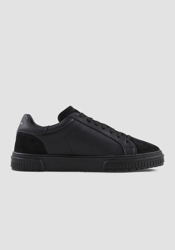 "THEO" SNEAKERS IN BLACK LEATHER - Antony Morato Online Shop