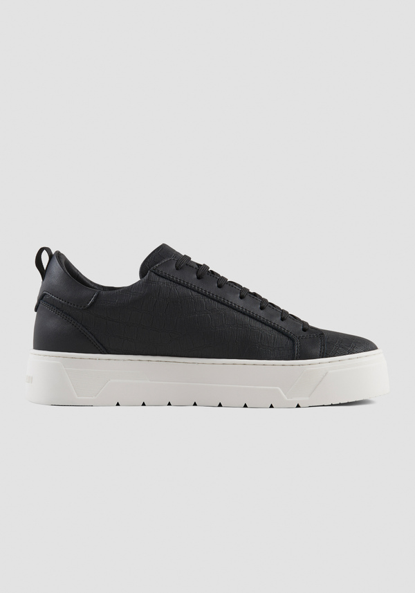 "METAL BOLD" ANIMAL SNEAKERS IN BLACK LEATHER - Antony Morato Online Shop