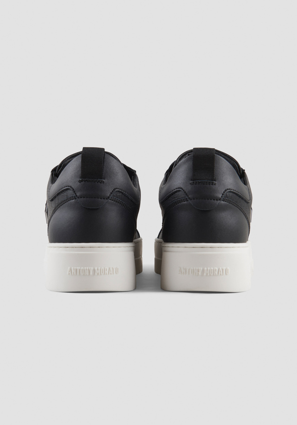 "METAL BOLD" ANIMAL SNEAKERS IN BLACK LEATHER - Antony Morato Online Shop