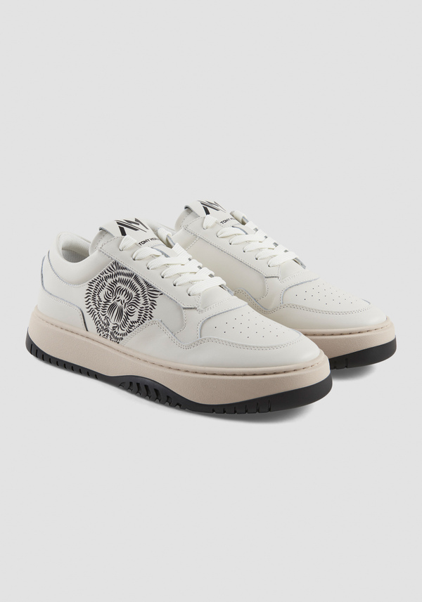 "EHRAN" SNEAKER IN LEATHER WITH TIGER PRINT - Antony Morato Online Shop