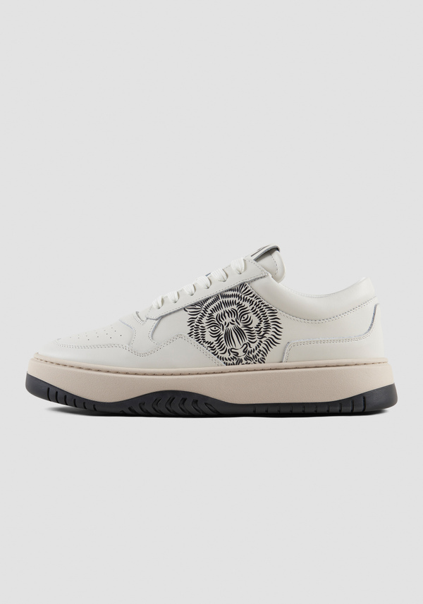 "EHRAN" SNEAKER IN LEATHER WITH TIGER PRINT - Antony Morato Online Shop