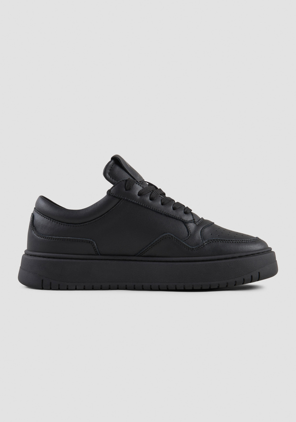 "EHRAN" SNEAKER IN BLACK LEATHER WITH TIGER PRINT - Antony Morato Online Shop