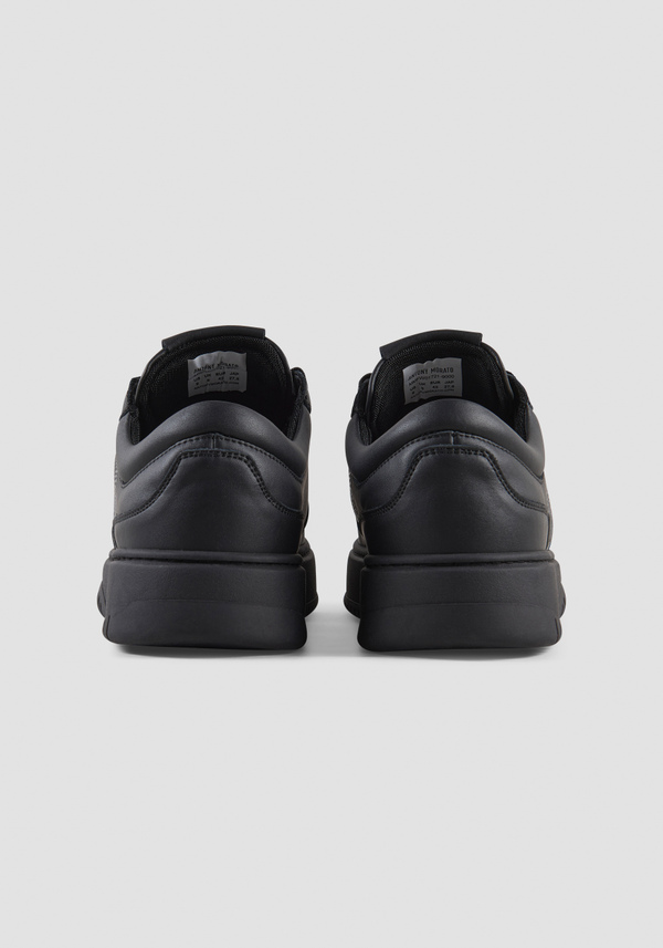 "EHRAN" SNEAKER IN BLACK LEATHER WITH TIGER PRINT - Antony Morato Online Shop