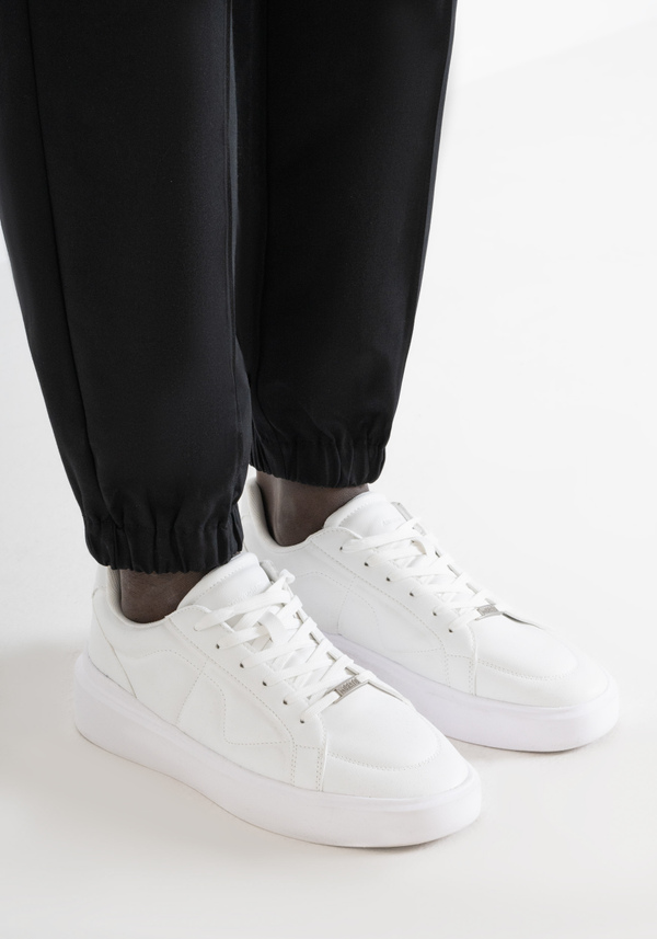 "FABIAN" SNEAKERS IN WHITE FAUX LEATHER - Antony Morato Online Shop