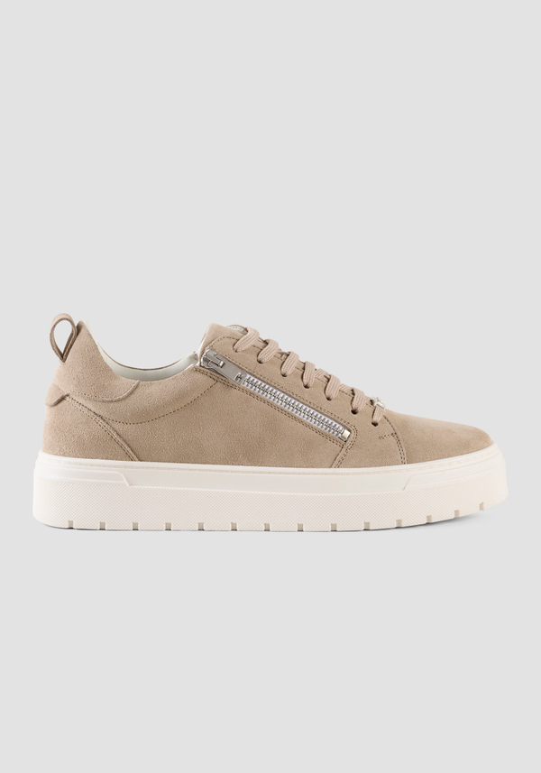 ZAPATILLAS «RICO» SUAVES DE PIEL Y ANTE CON INSERCIONES DE TELA - Antony Morato Online Shop