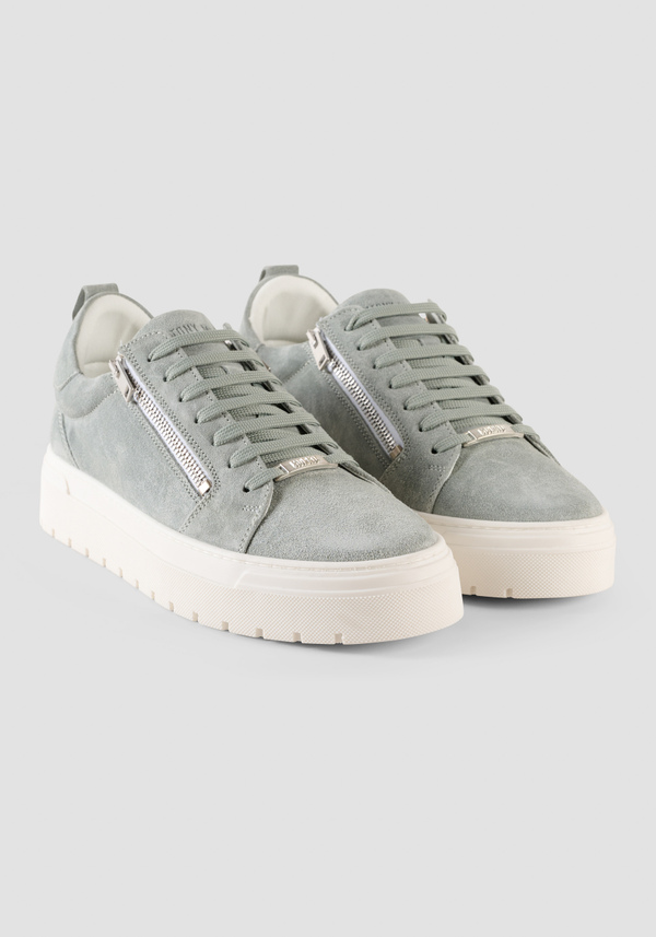 ZAPATILLAS «RICO» SUAVES DE PIEL Y ANTE CON INSERCIONES DE TELA - Antony Morato Online Shop
