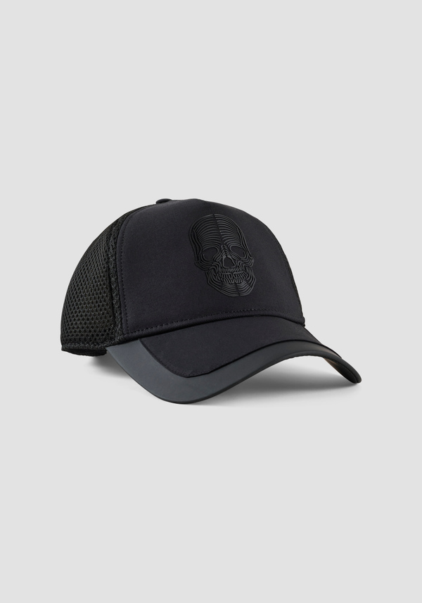 GORRA DE ALGODÓN CON ESTAMPADO DE CALAVERA DE GOMA - Antony Morato Online Shop