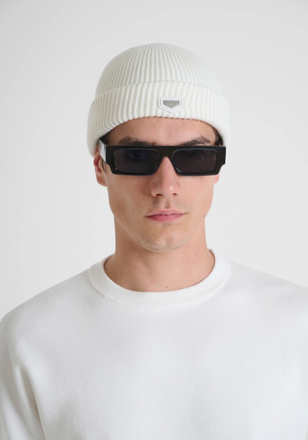 WOVEN WOOL BLEND BEANIE - Antony Morato Online Shop