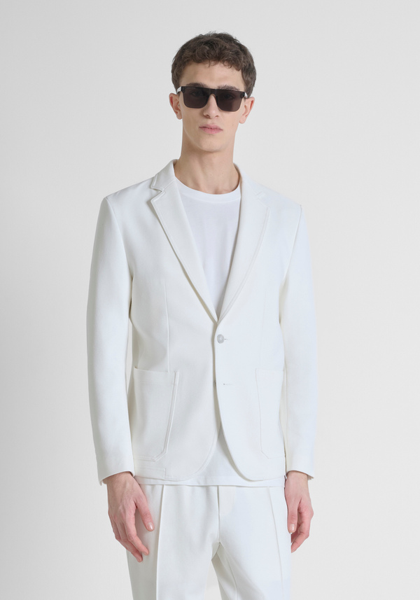 "ANOUK" SLIM-FIT JACKET IN STRETCH COTTON TWILL WITH TWO-BUTTON CLOSURE - Antony Morato Online Shop