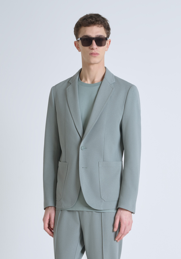 "ANOUK" SLIM-FIT JACKET IN STRETCH COTTON TWILL WITH TWO-BUTTON CLOSURE - Antony Morato Online Shop