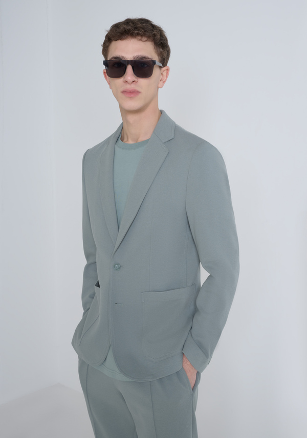 "ANOUK" SLIM-FIT JACKET IN STRETCH COTTON TWILL WITH TWO-BUTTON CLOSURE - Antony Morato Online Shop