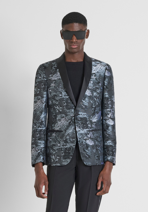 "ROXANNE" SLIM FIT JACKET WITH CONTRASTING SATIN INSERTS - Antony Morato Online Shop