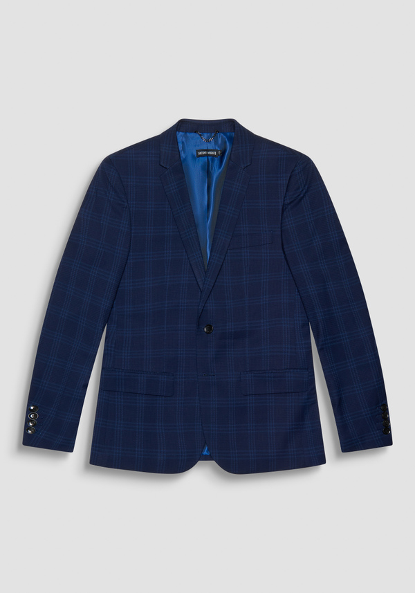 SLIM FIT "BONNIE" JACKET WITH VISCOSE BLEND CHECK PATTERN - Antony Morato Online Shop