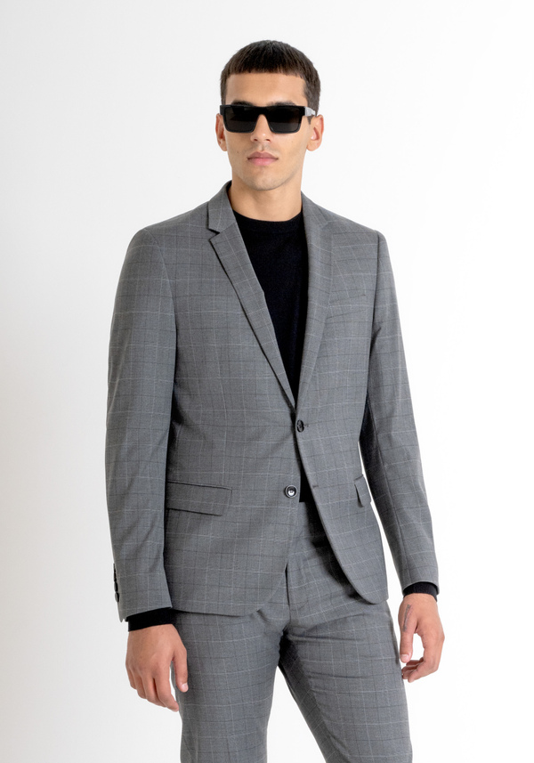 SLIM FIT PRINCE OF WALES CHECK "BONNIE" JACKET IN VISCOSE-BLEND FABRIC - Antony Morato Online Shop