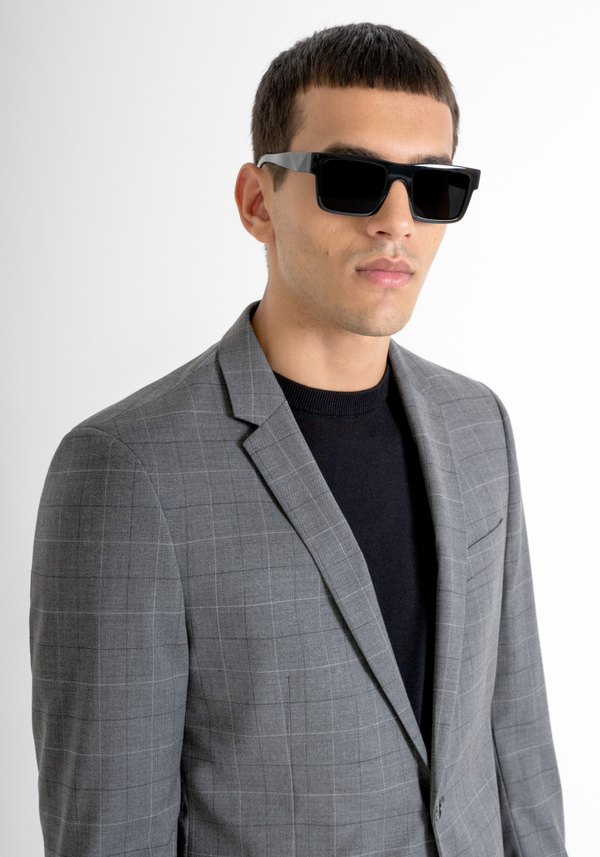 SLIM FIT PRINCE OF WALES CHECK "BONNIE" JACKET IN VISCOSE-BLEND FABRIC - Antony Morato Online Shop